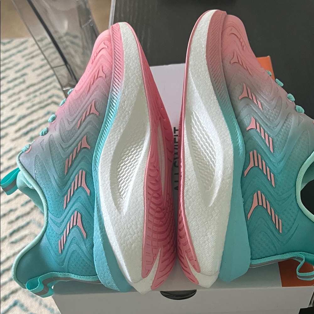 Allswifit Vibrant Pink and Blue Women's Sneakers - Picture 3 of 6